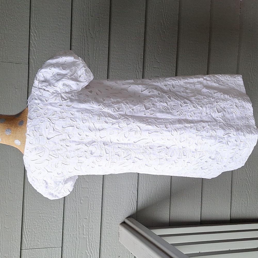 Robert Rodriguez Puffed Short Sleeve White Babydoll Cotton Dress Size 6 - Picture 5 of 12